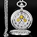 Tiong Retro Nostalgia Quartz Pocket Watch with Necklace Chain Blue Pendant & Gift Box (Green)