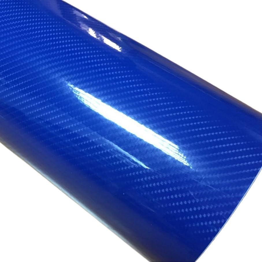 Pellicola vinilica autoadesiva effetto fibra, Pellicola Autoadesiva for Auto In Vinile Autoadesivo In Fibra Di Carbonio, Dimensioni Multiple Multicolori(5d Blue,50CM X 300CM)