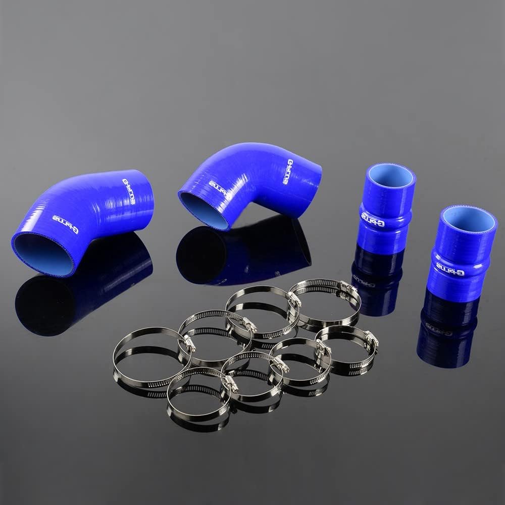G-PLUS Silicone Intercooler Boost Hose Kit Clamps Compatible With chevrolet GMC 6.6L Duramax LLY 2004-2005 Blue