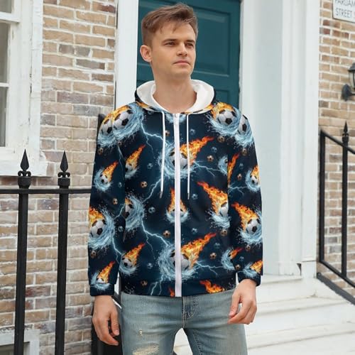Sudadera con capucha para hombre con cierre miniatura 3