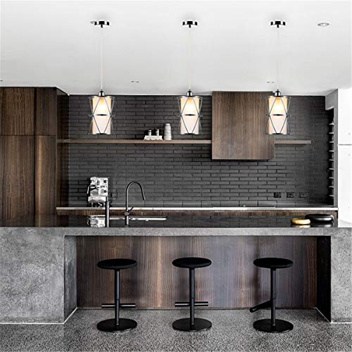 Klosm Modern Mini Pendant Light In Brushed Nickel Finish With Frosted Glass Shade 1-Light Adjustable Cylinder Pendant Lighting Fixture For Kitchen Island Sink Dining Room Counter Farmhouse #TOP6