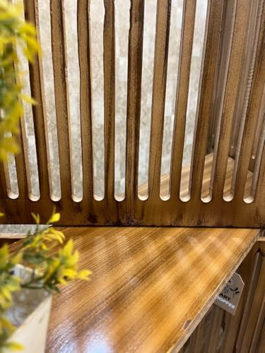 Image of Wooden Partition Divider for Living Room, Partition Wall, Privacy Divider, Freestanding Folding Panels for (6 Feet 4 Panel with Shelves Teak Brown)