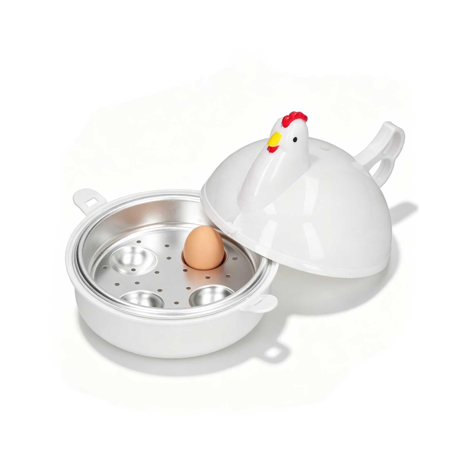 Cuoci Uova Microonde, 4 Uova Bollitore A Forma Di Pollo per Casa, Cucina, Uffici, Ristoranti e Caff
