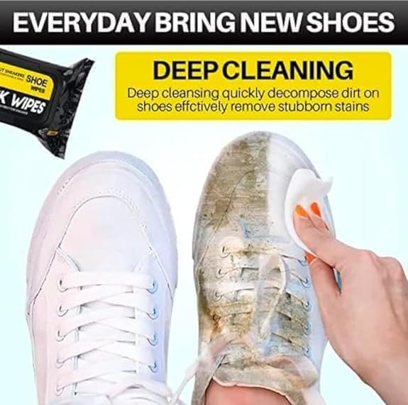 Anwenk Natural Sneaker & Shoe Cleaner Wipes - 1 Packs of 80 - Portable Sneakers Cleaner Shoe Wipes Quickly Remove Dirt & Stains - These Disposable Shoe Cleaning Wipes Can Be Used On Most Footwear 1