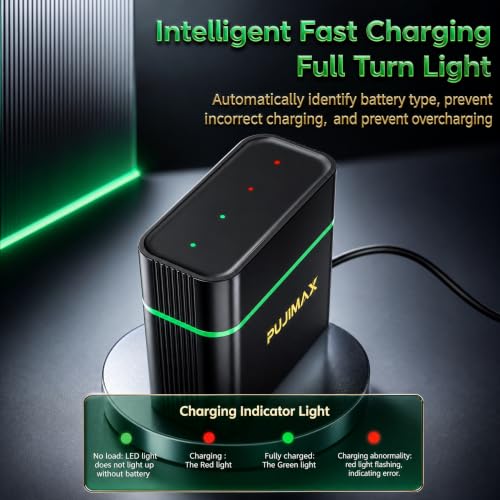 Image of PUJIMAX Rechargeable AA Batteries, 1.5V Lithium AA Batteries with Fast Charger, High-Capacity 4-Pack, Charger Included, 30-Minute Rapid Charge, 1500+ Recharge Cycles