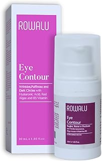 ROWALU | Contorno Occhi Antirughe con Acido Ialuronico, Estratto di Alga Rossa e Vitamina B5 | Crema ad Azione Rimpolpante contro Rughe, Borse e Occhiaie | 30mL