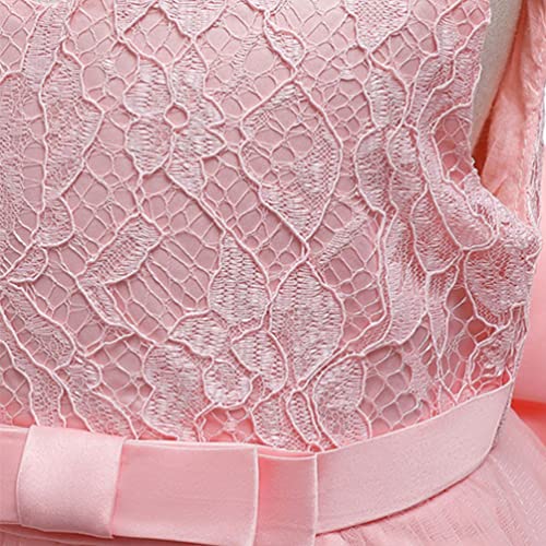 Image of KILO&METERS Formal Prom Summer Wedding Girls Dresses A-line Sleeveless Knee Length Tutu Ruffle Kids Dress Princess Christeing Birthday Party Baby Dress 3T All Pink