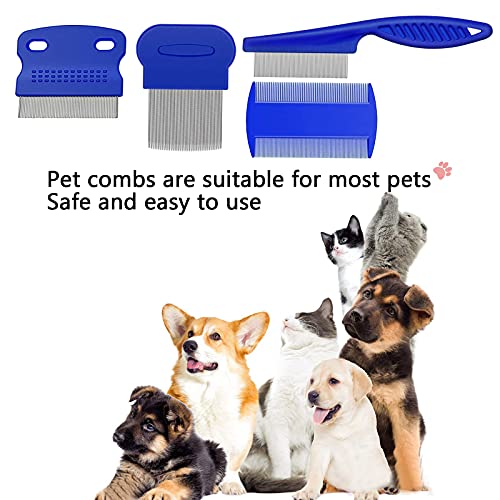 Flohkamm für Katzen und Hunde, 4 Stück Läusekamm Staubkamm für Hunde Katzen Effektiv Gegen Flöhe & Läuse Profi Floh Kamm für Hund & Katze