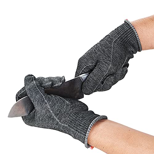 Vgo 1-Pair Cut Resistant Gloves, HPPE Anti-cut Liner, Hand Protection, EN388 level E,ANSI Level A6 (Size L, Gray, HY3594)