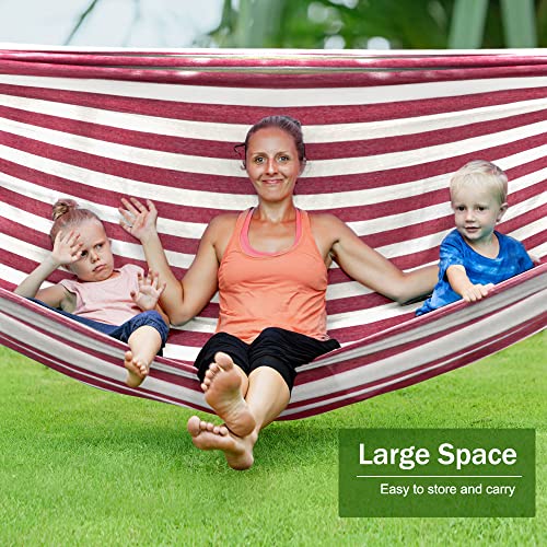 Mosfiata Hammocks Portable Camping Hammock Upgraded 550Lb Thickened Fabric Single Hammocks With Two Anti Roll Balance Beam And Sturdy Metal Knot Tree Straps For Camping, Patio, Backyard, Outdoor #TOP4
