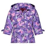 London Fog Baby Girls' Li'l Lightweight Trench Dress Coat Jacket, Electric Violet Butterfly, 12MO