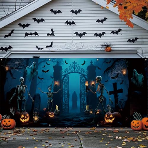 Bâche de garage Halloween résistante aux intempéries grand format 400x185 - 8