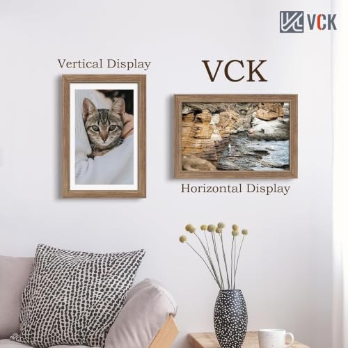 Image of VCK 11x17 Picture Frames 3 Pack, Walnut Wood Poster Frame, Wall Display