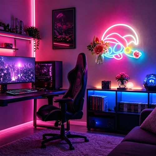 Image of Neon Sign, FPLL Neon Signs for Wall Decor Cute LED Sign for Man Cave Game Room Home Decor Bar Beer Light up Signs - USB Powered