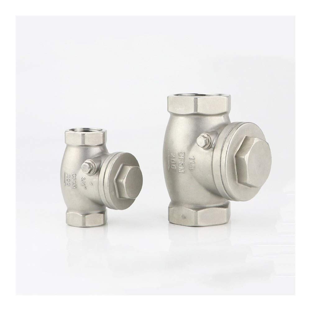 HDPHCRIUN 1-1/4 3/4 1 1-1/2 Inch BSPT Female Swing Check Valve 304 Stainless Steel Useful(0.75 Inch)