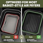 Silicone Air Fryer Liners 2 Pack, Reusable Liners for Ninja Air Fryer Accessories, Compatible with Ninja Foodi DZ201 DZ401 6-in-1 8-10QT Air Fryer Basket