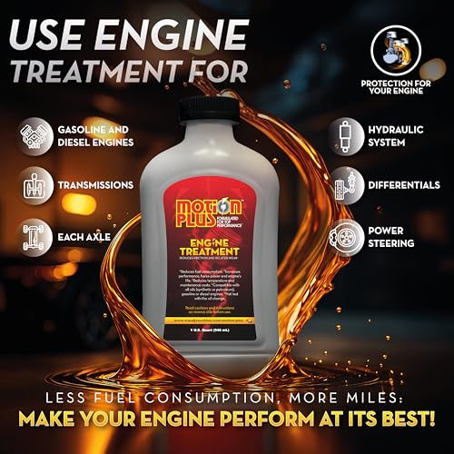 Image of Motion Plus Engine Treatment - Heavy Duty Metal Treatment & Super Lubricant for Gasoline & Diesel Engines, Reduces Friction, Heat & Wear, Increase Horsepower, Engine Performance & Longevity - 1 Quart