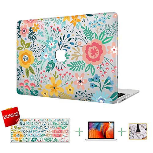 MacBook Case Flower Laptop Case Plastic Hard Shell for MacBook Air 11.6-inch Model A1465/A1370 with Keyboard Skin Cover and Screen Protector