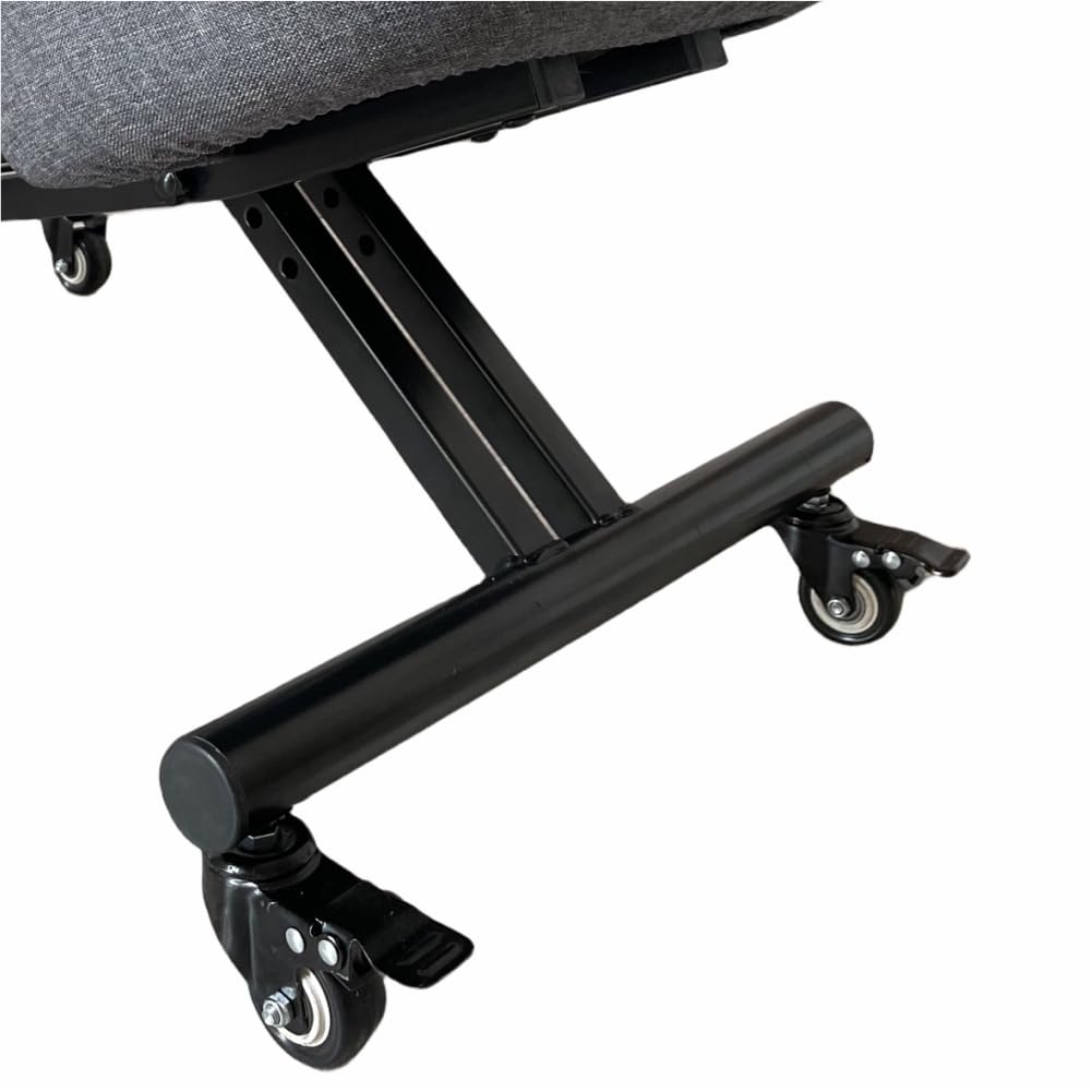 BLACK POINT O'kneel Basic Siege Assis Genoux en Lin pour Le Bureau et la Maison. Chaise de Bureau Ergonomique (L'ensemble Comprend Une Housse de Chaise Gris) Siege Ergonomique pour Le Travail
