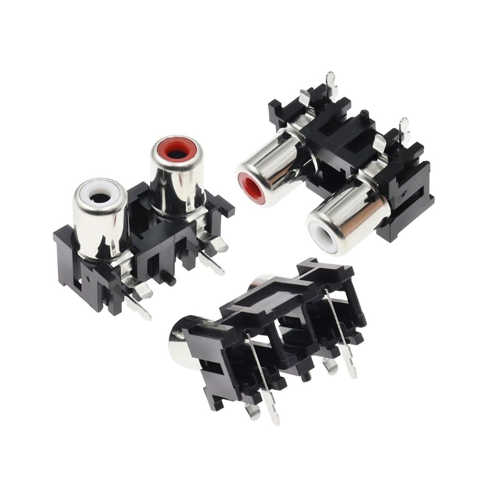 TSIOHKBS 100PCS AV2-8.4-45 Audio Accessories AV2 Hole 4Pin Horizontal Pin Seat PCB Welding Type Audio and Video Seat