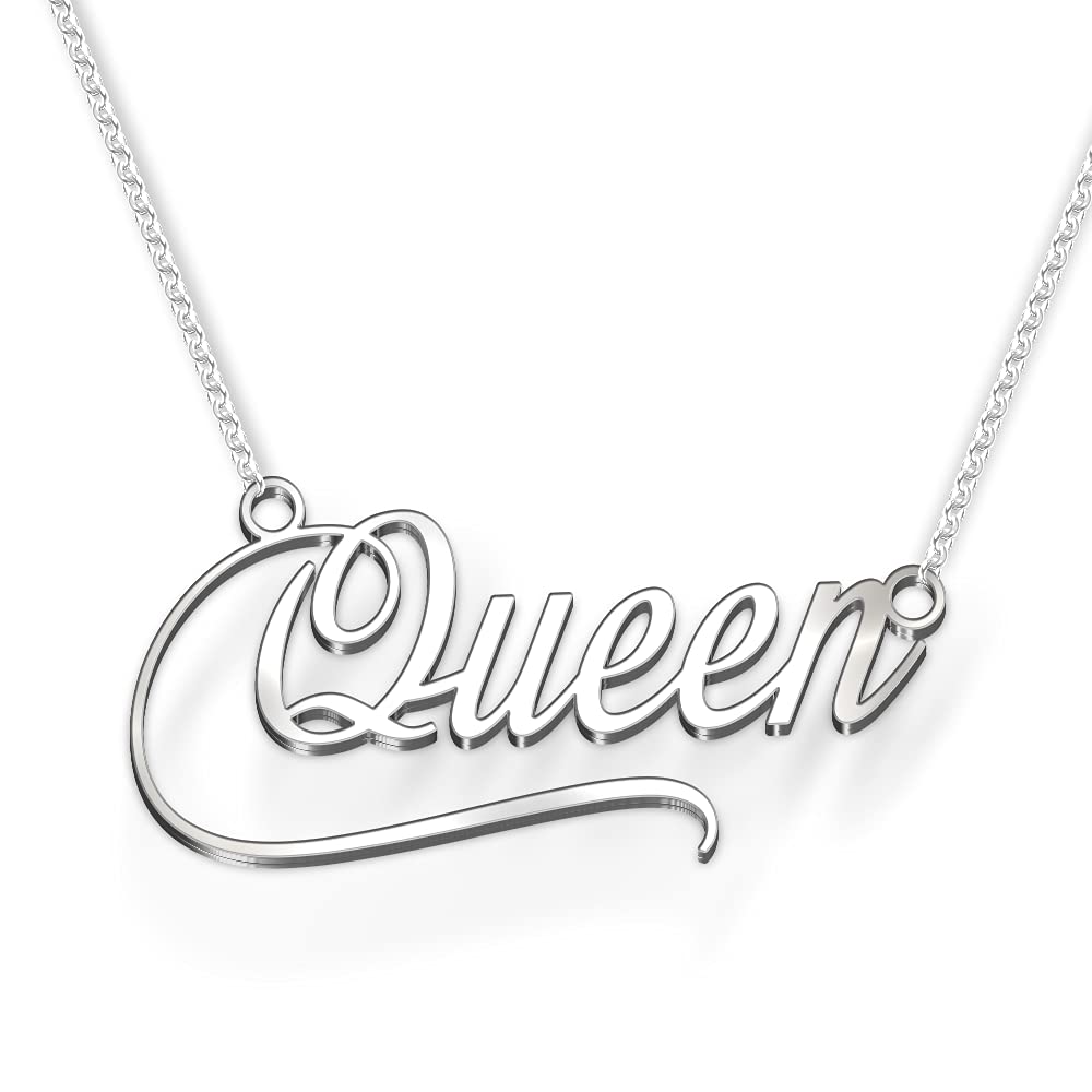 DREAMRAX Queen Name Necklace in Silver Polish – Elegant Cursive Font, Personalized Jewelry for Women & Girls, Anti-Tarnish, Splash Proof, Custom Gift, Stylish & Timeless Design for Special Moments (B09CTFRTWF) Amazon Price History, Amazon Price Tracker