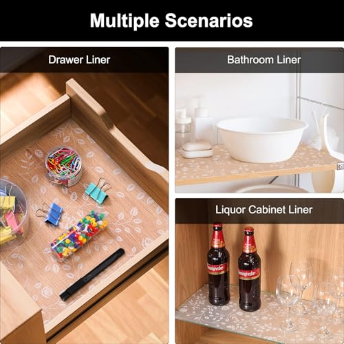 Image of Cooyes Shelf Liner - Premium Cabinet Liner for Kitchen - Non-Slip Shelf Liners for Kitchen Cabinets - Waterproof Shelf Liner with Modern Pattern - Durable EVA Cabinet Liners for Shelves