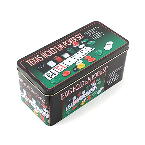 Poker Chip Set With Aluminum Storage Box，Two Decks Of Standard Playing Cards, Big Blind, Casino Style Chip For Texas Home Game Nights,Holdem Poker Nights,Blackjack Or Roulette Games,Casino Parties #TOP3
