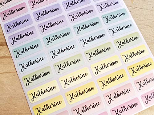 144 Rainbow Small Name Stickers -Daycare Labels- Kids labels- Small Size- Customized Labels - Waterproof Labels