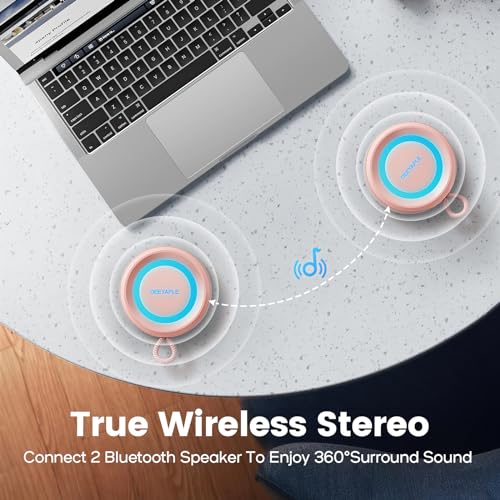Image of Bluetooth Speaker Wireless,IP67 Waterproof & Dustproof Portable Speaker with Lights,15W Loud Stereo Sound, 2500mAh Battery All Day Playtime, TWS Pairing, BT5.3, Home /Party /Outdoor /Beach (Pink)