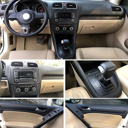 Autocollants de moulage carbone 5D thermoformables pour console centrale VW Golf 6 GTI R20 - 4
