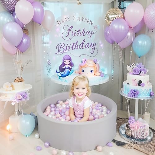 image for GOGOSO Pink and Purple Star Pit Balls for GirlsToddlers for Playhouse,