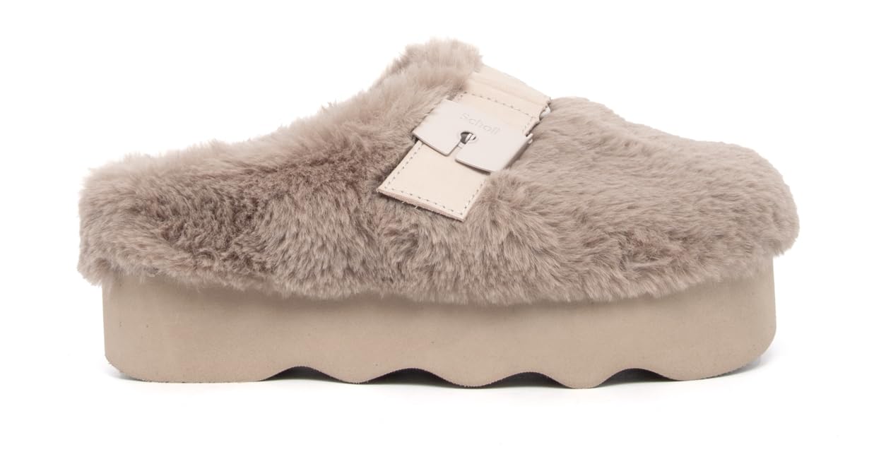 Scholl, Greta, Syntethetic Fur, Scarpe Sabot Ciabatte Platform Moda Casual Fashion