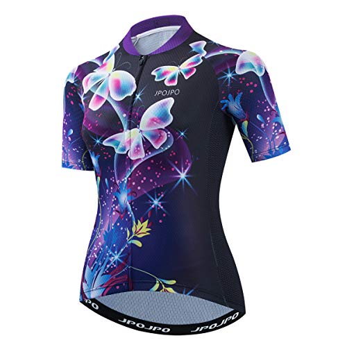 PSPORT Maillots de Cyclisme pour Femme Été Manches Courtes Vêtement de Vélo Respirant Maillot VTT Vêtement de Vélo de Montagne Séchage Rapide, 6, M