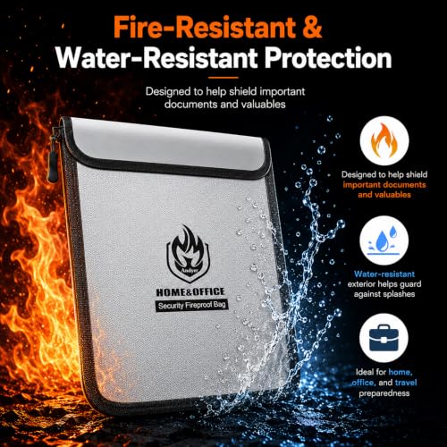 Andyer 4 Pack Fireproof Document Bags