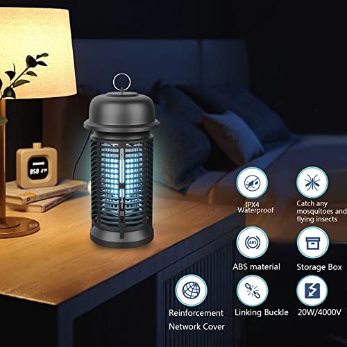 Qremove Bug Zapper,20W/4000V Electronic Mosquito Zapper Fly Zapper Portable Pest Control Waterproof Insect Zapper Mosquito Killer For Indoor Outdoor Home Backyard Camp Site Garden #TOP1