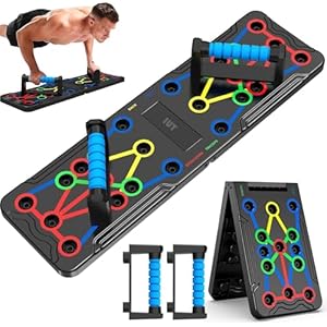 Solid Push Up Board 15 in 1 Home Workout Equipment Multi-Functional Pushup Stands System Fitness Floor Chest Muscle Exercise Professional Equipment Burn Fat Strength Training Arm Men & Women Weights