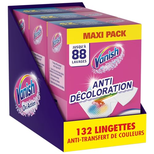 Vanish Lingettes Anti Decoloration - 132 Lingettes Sécables - Lot de 3x44