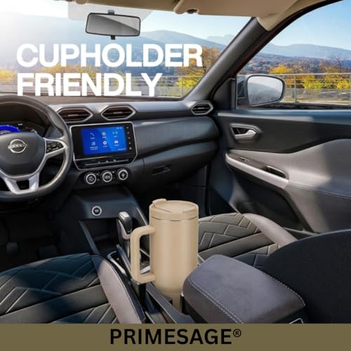 Image of PRIMESAGE Tumbler with Straw Sipper Water Bottle for Adults Sipper Tumbler Bottle Insulated | 1200ML Almond Birch