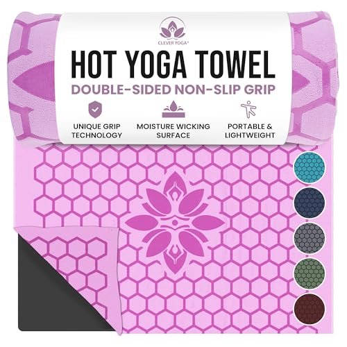 Clever Yoga Hot Yoga Mat Towel – Non-Slip Grip for