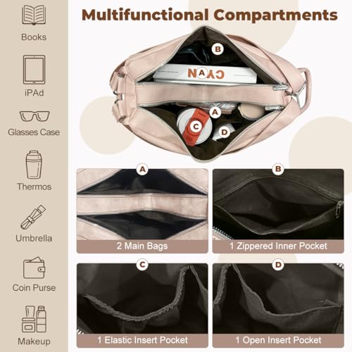 Image of Leather Bookbag Purse for Women Waterproof Anti-theft Rucksack Convertible Backpack Tote Large Casual Tote Bag Ladies Shoulder Bags with Tassel for Work College Travel Daily Use