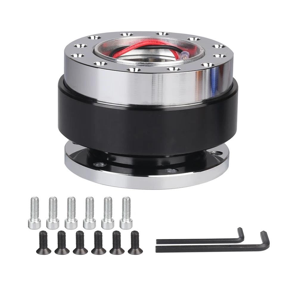 Para Universal Car Tuning Volante Adaptador Cubo Liberación Rápida Snap Off Boss Kit Paletas cambio volante coche(NeoChrome)