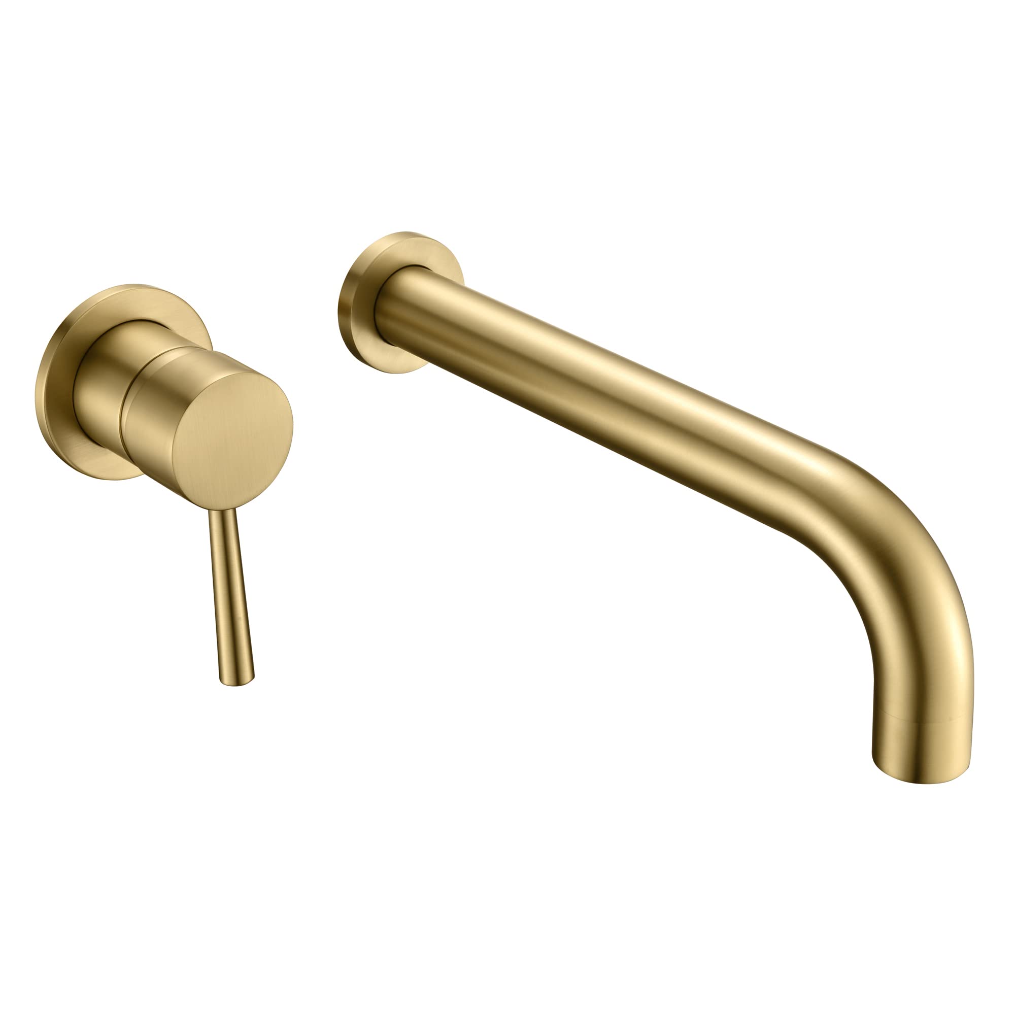 sumerain Bath Filler Wall Mount Roman Bathtub Faucet Brushed Gold Single Left Handed Handle Brass Bathtub Faucet