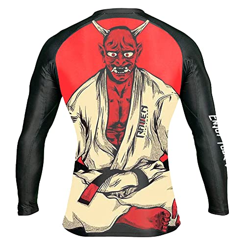 Men's Unisex Premium BJJ Rash Guard Long Sleeve Cool Dry Compression Training Tee