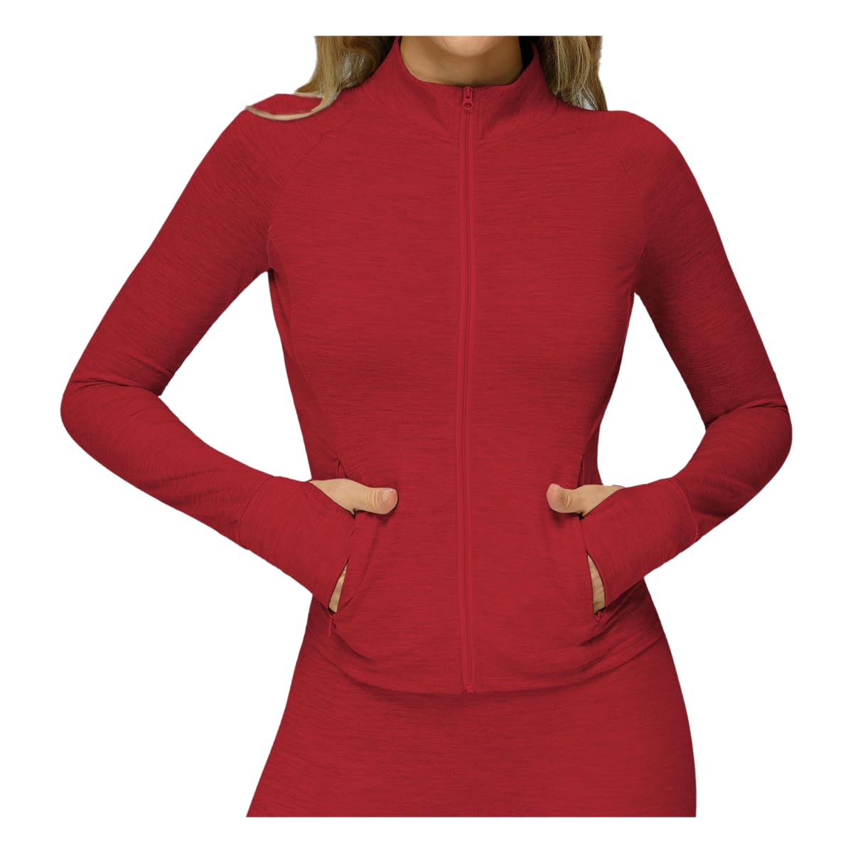 Chaqueta de yoga para mujer en color rojo m con top ajustado deportivo de secado rápido
