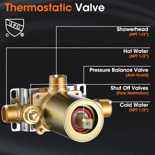 Image of Rainfall Shower System Shower Faucet Set, Luxury, Antique, Light Gold