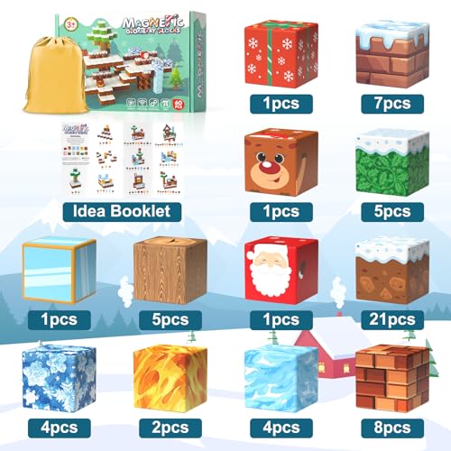 Image of Magnetic Blocks Kids Toys for Boys and Girls 3-5 5-7 Year Old, STEM Magnet Building Cubes for Toddler, Sensory Montessori Educational Toy for Children Development and Creativity