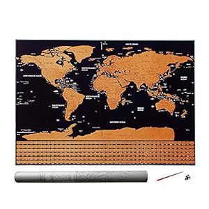 Verdelif Scratch Off World Map Poster, Deluxe Internationale Reiskaart van de Wereld zijn vlaggen Gepersonaliseerde…