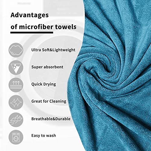 Image of Sassoon Venir Microfiber 1 Piece Kids Bath Towel 450 GSM (50x100cm, Peacock Color) Ultra Soft Material, Towel for Daily use
