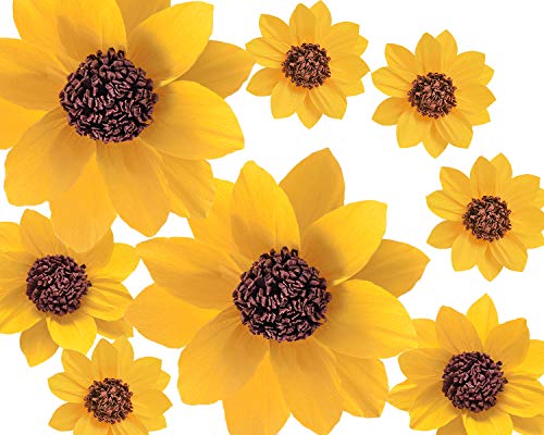 Letjolt Papier-Sonnenblumen, handgefertigt, künstliche Blume, Geburtstagsparty-Dekorationen, Frühlingsdekor, Hochzeits-Hintergrund, Wandblumen, Babyparty, Brautdusche Cover