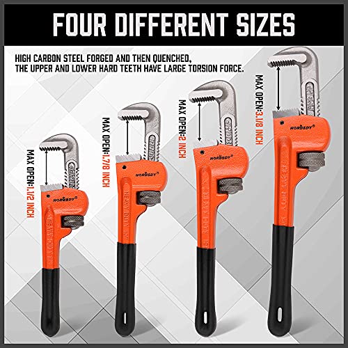 Horusdy 4 Pack Heavy Duty Pipe Wrench Set thumb #3